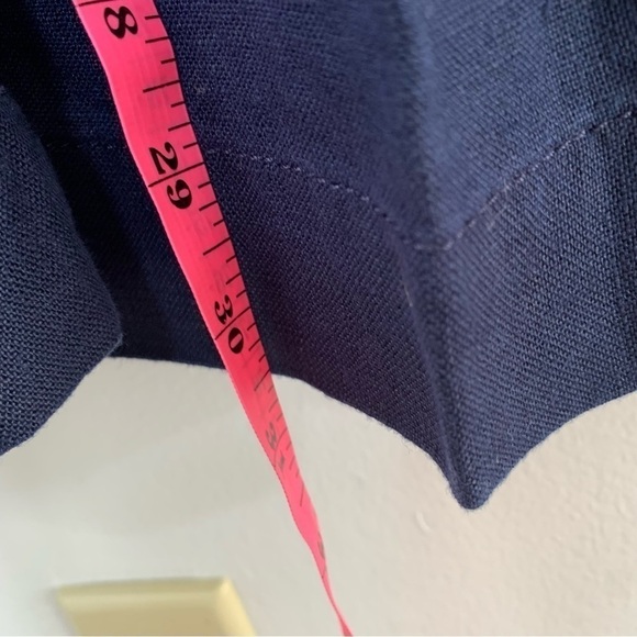 Mark & Spencer navy blue linen wide leg belted pant - Picture 8 of 11